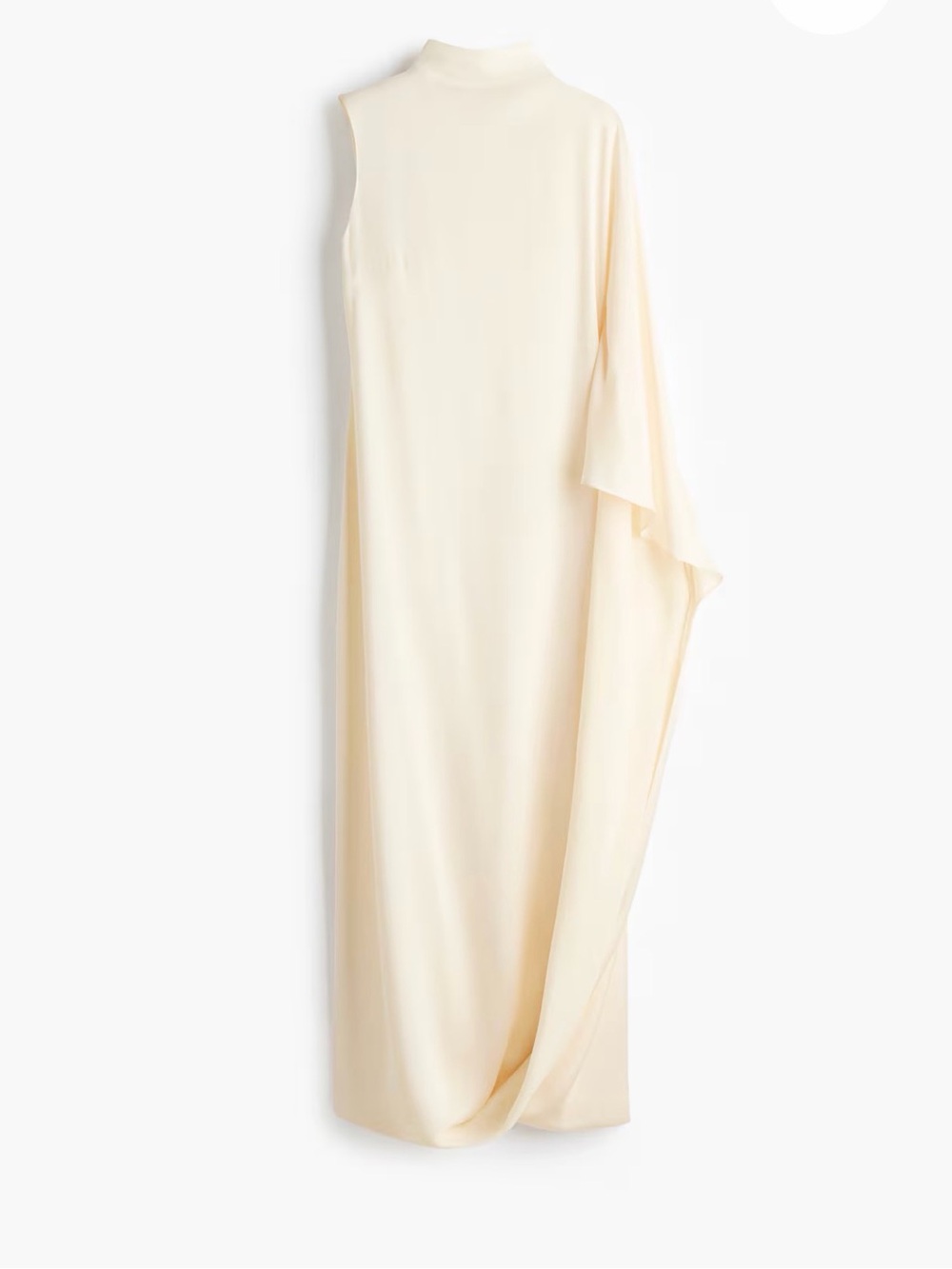 One-Shoulder Draped Maxi Dress in Cream